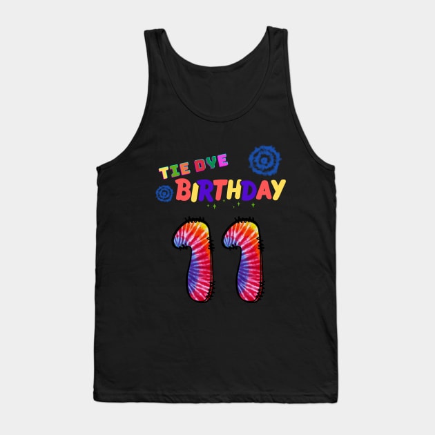 11 years old Tie dye Birthday Tank Top by Yenz4289